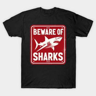 Retro Beware Of Sharks T-Shirt